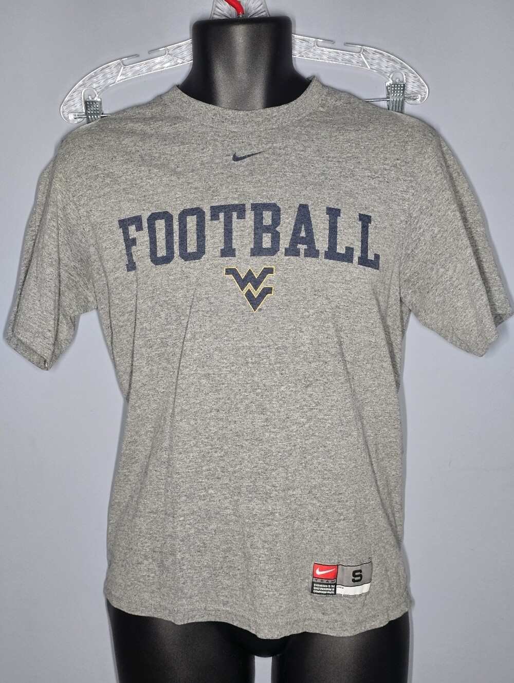 Vintage/Y2K WVU Mountaineers Double-Sided Football Shirt-Mens SMALL-West Va-Grey